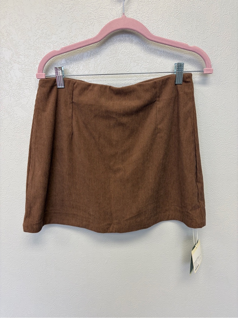 HALARA Brown Cord Mini Skirt